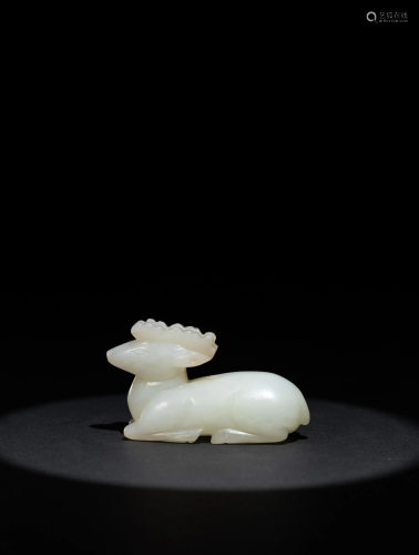 A White Jade Figure of a Deer