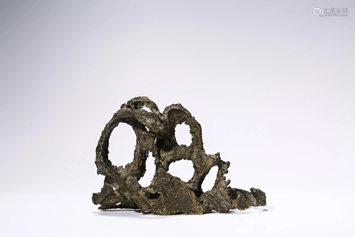 A Bronze Scholar Rock Brush Moutain, Qing Dynasty