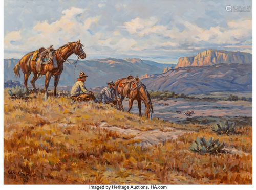 47043: Walter LaRue (American, 1925-2010) Cowboy Talk,