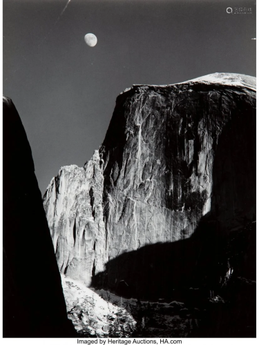 38007: Ansel Adams (American, 1902-1984) Moon and Half