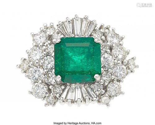 11028: Emerald, Diamond, Palladium Ring The ring feat