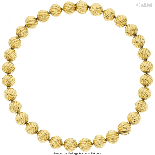 11041: Gold Necklace, Tiffany & Co. The 18k gold neckl