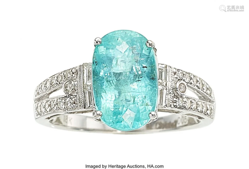 11077: Tourmaline, Diamond, White Gold Ring, Michael Ch