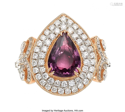 11131: Pink Sapphire, Diamond, Rose Gold Ring, Michael