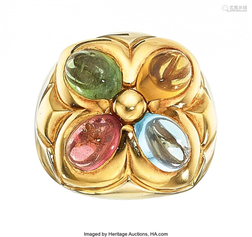 11122: Multi-Stone, Gold Ring, Bvlgari The ring featur