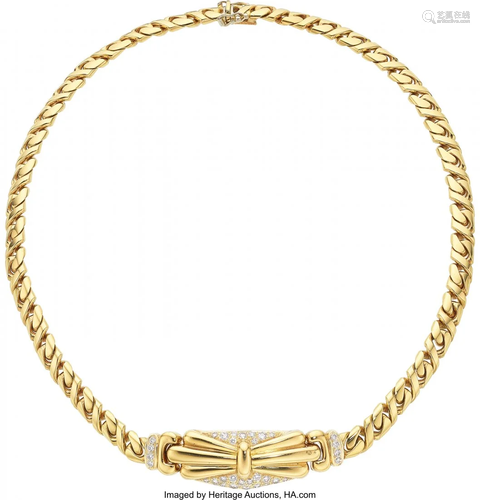 11067: Diamond, Gold Necklace, Nicolis Cola The neckla