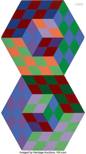 40085: Victor Vasarely (1906-1997) Untitled, 1988 Wood