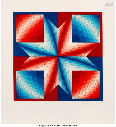 40084: Victor Vasarely (1906-1997) Tsillag, 1986 Serigr