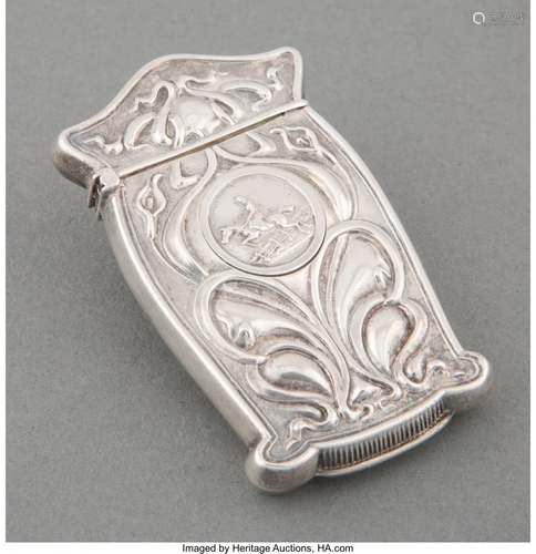 27083: An F.S. Gilbert Art Nouveau Silver Match Safe, N