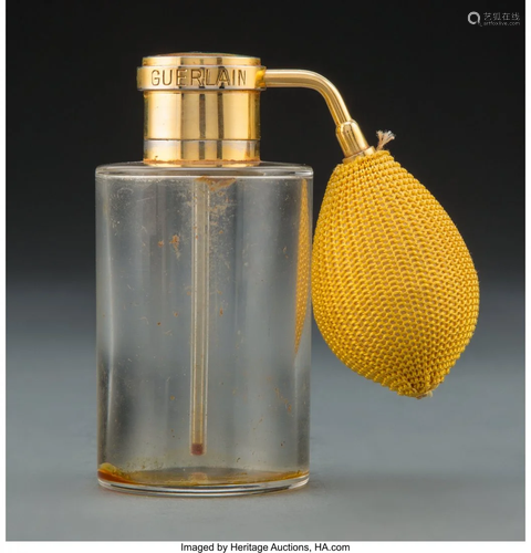 27193: Baccarat Glass and Metal Atomizer in Leather Tra