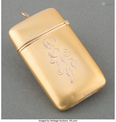 27081: An American 14K Gold Match Safe, circa 1905 Mark