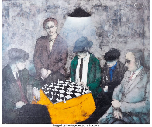 27063: FRANCO MINEI (Italian, b. 1922) Chess Game, 1967