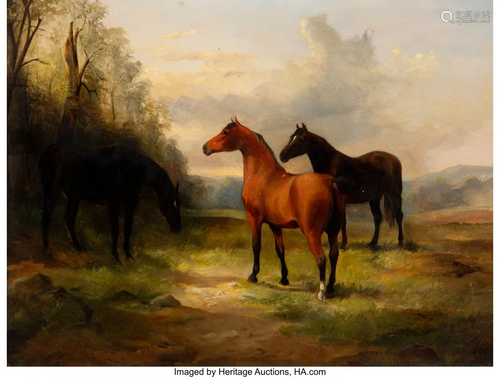 27053: George Wright (British, 1860-1942) Three horses