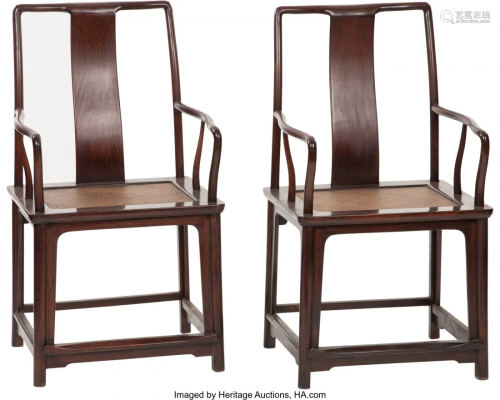 78156: A Pair of Chinese Hardwood Armchairs 40 x 18 x 2