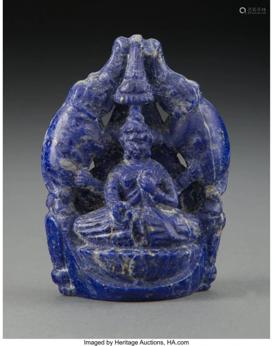 78248: A North Indian Carved Lapis Lazuli Figure of Gaj