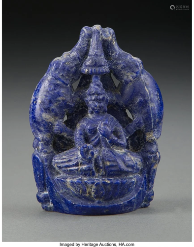 78248: A North Indian Carved Lapis Lazuli Figure of Gaj