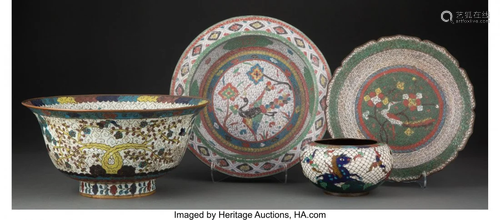 78140: A Group of Four Chinese Cloisonné-Enamel