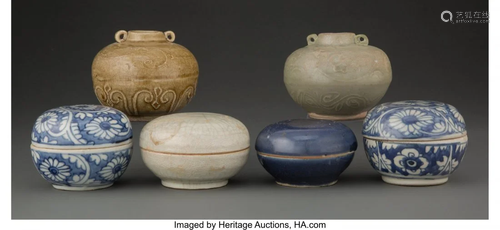 78115: A Group of Six Chinese Pottery Vessels 3-1/4 x 3