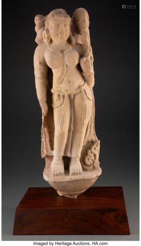 78251: An Indian Stone Statue 22 x 7 x 5-1/2 inches (55