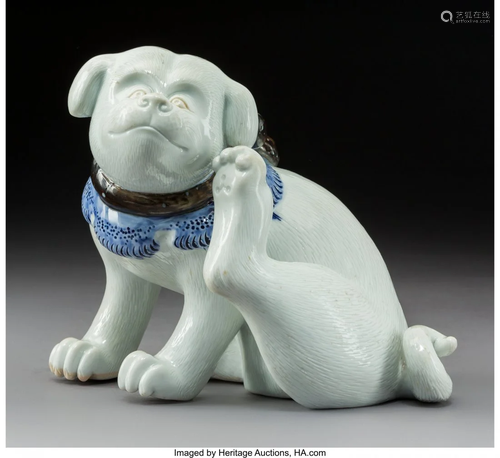 78289: A Fine and Rare Japanese Hirado Ware Dog, Edo Pe