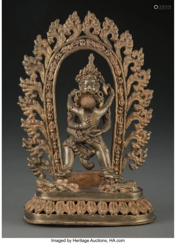 78246: A Himalayan Gilt Copper Alloy Deity with Consort