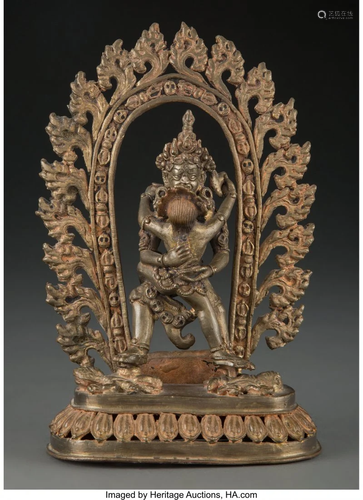 78246: A Himalayan Gilt Copper Alloy Deity with Consort