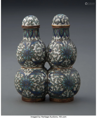 78013: A Chinese Cloisonné Double-Gourd Snuff Bo