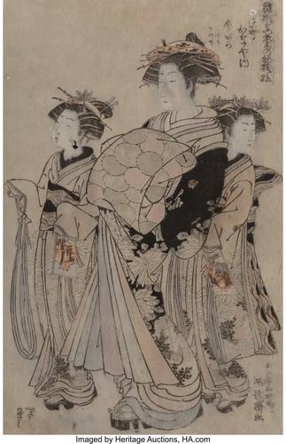 78315: Isoda Koryusai (Japanese, 1730-1810) Three Women