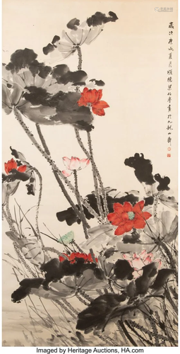 78218: Liang Boyu (Chinese, 1903-1978) Lotus Ink and co