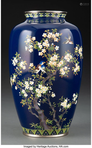 78278: A Japanese Cloisonné-Enamel Vase, Hiyashi