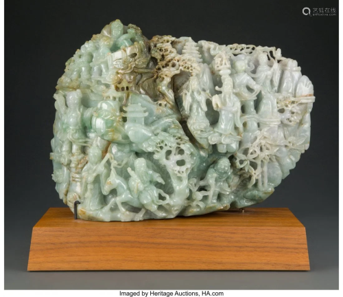 78059: A Chinese Jadeite Carving 9 x 12-1/4 x 4 inches