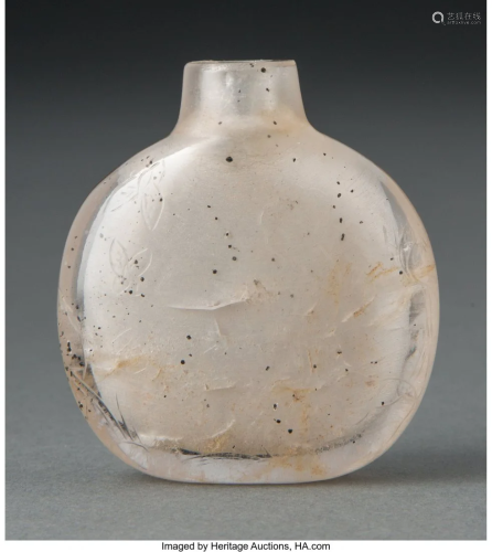 78019: A Chinese Carved Rock Crystal Snuff Bottle, 18th