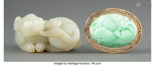 78060: A Chinese Carved Jade Toggle and a Jadeite Penda