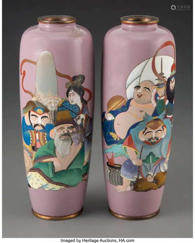 78283: A Pair of Japanese Cloisonné-Enamel Vases