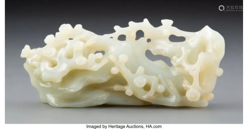 78032: A Chinese Pale Celadon Jade Carving 2-3/4 x 6-1/