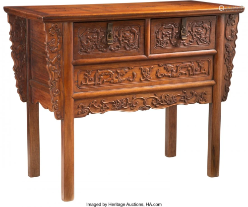 78162: A Chinese Huanghuali Coffer with Double Drawers