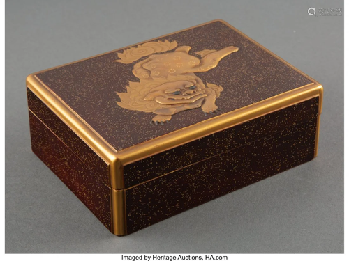 78298: A Japanese Lacquer Box 1-3/4 x 4-3/4 x 3-1/2 inc