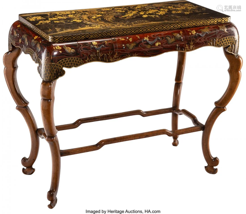 78299: A Japanese Lacquered and Partial Gilt Hardwood T