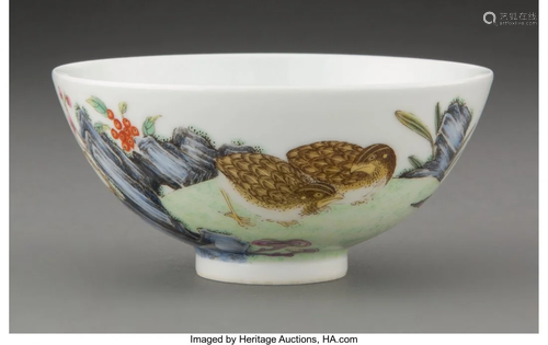 78129: A Chinese Famille Rose Porcelain Bowl Marks: Six