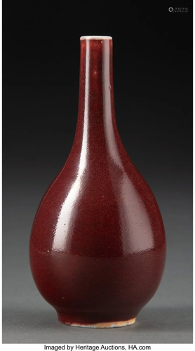 78104: A Chinese Oxblood Cabinet Vase Marks: Four-chara