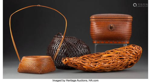 78301: A Group of Four Japanese Ikebana Baskets Marks: