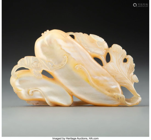 78067: A Chinese Mother-of-Pearl Double Gourd Carving 3