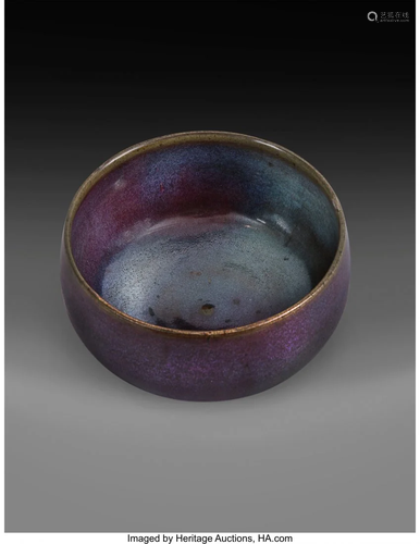 78092: A Chinese Purple-Splashed Jun Bowl 3 x 5-3/4 inc