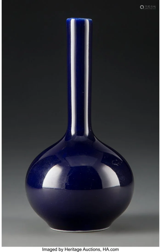 78106: A Chinese Cobalt Blue Monochrome Bottle Vase 6 x