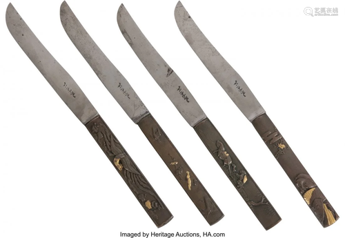 78305: A Group of Four Japanese Mixed Metal Knives 8 x