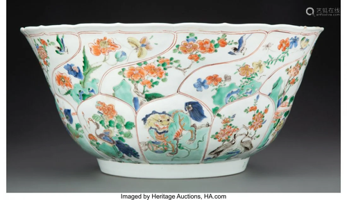 78122: A Large Chinese Famille Verte Bowl, Qing Dynasty