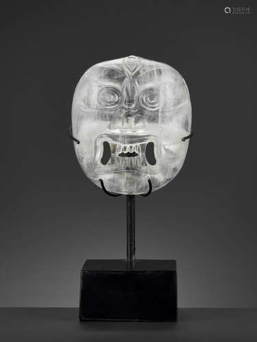 A CARVED OPENWORK ROCK CRYSTAL MASK OF BHAIRAVA, 18TH-19TH CENTURY