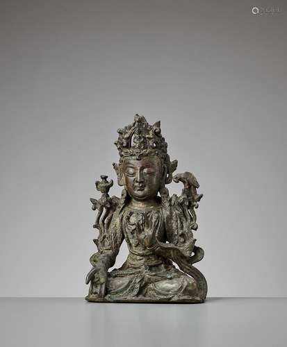 A BRONZE FIGURE OF AVALOKITESHVARA, MING