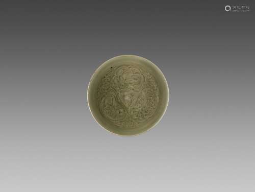 A YAOZHOU CELADON-GLAZED CONICAL BOWL, NORTHERN SONG