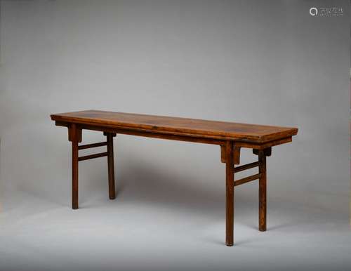 A LARGE HUANGHUALI RECESSED-LEG ALTAR TABLE, PINGTOUAN, EARLY QING DYNASTY